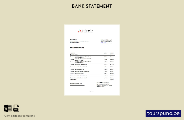 listo para imprimir plantilla de Excel de extracto bancario de Oman Bank Muscat